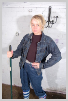  Modesty takes a soaking, from dry, in blue denim! featuring Modesty, the wild child 